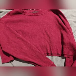 Forever 21 Wine Red Crop Thermal